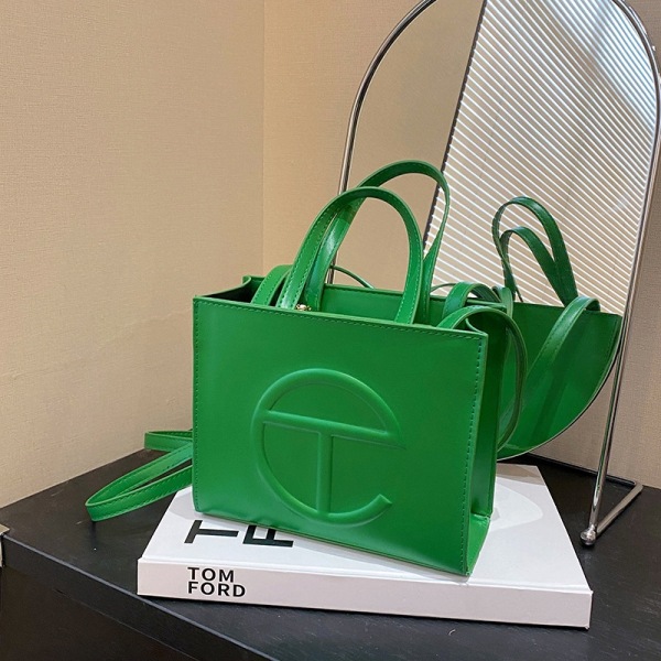Telfar Axelväska för Dam Retro Casual Mode Liten 20cm grön