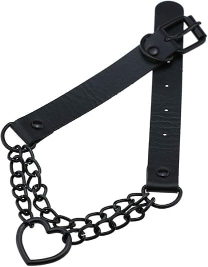 Hjerte læder choker punk PU halskæde goth choker blød krave kæde til kvinder gaver