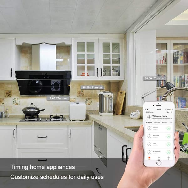 Smartplugguttak kompatibel med Alexa, Google Assistant, app- og stemmestyring, ZigBee-hub kreves, EU (16A)