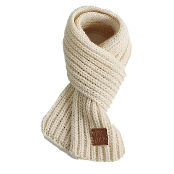Småbarn Barn Halsduk Pojkar Flickor Vinterstickade Varma Halsdukar Hals Warmer_mi beige