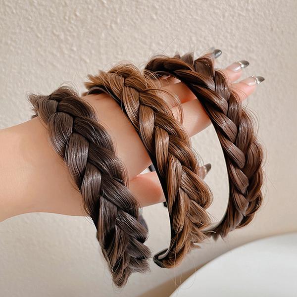 Twist Braid Handgjord Fishbone Braid Peruk Pannband Halkfritt hår A2