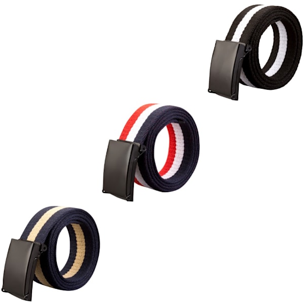 Bälte herr/dam/barn canvas tyg 5 olika skärp kläder svart vit -   cm black 110