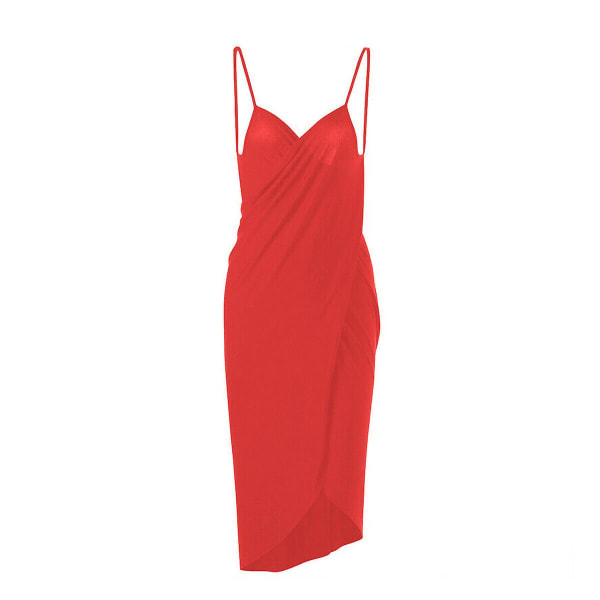 Dam Bikini Cover Up Sarong Beach Long Dress Cover klänning red 3XL