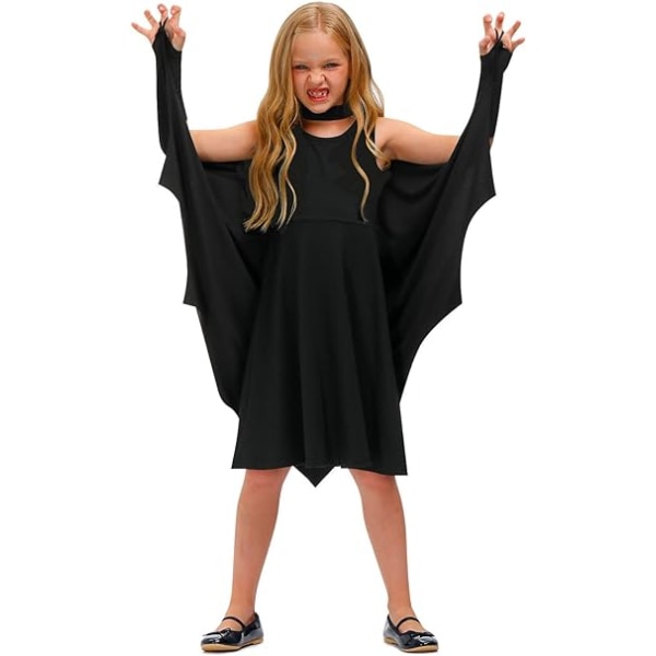 Bay Boys Vampyr Fladdermus Dräkt Fladdermusvinge Cape Fancy Dress Tillbehör för Carnival 6-8 år