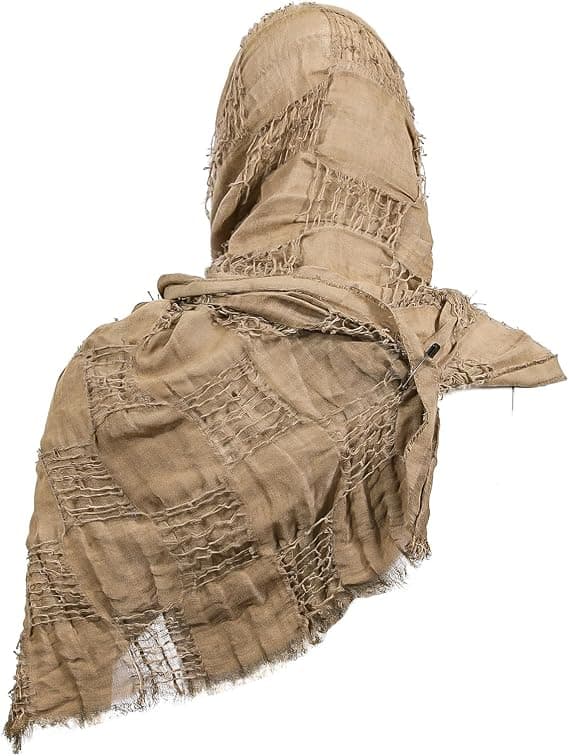 Dune Wasteland hette-sjal Middelalder Renessanse hette-skjerf Post-apokalyptisk hette-kappe med vikingbrosje