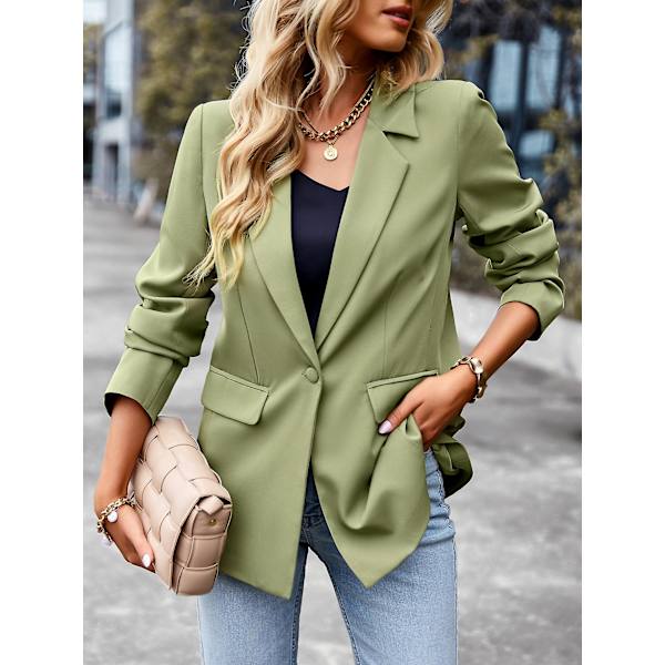 Casual Small Suit 2023 Vinter All-match Coat Professionell formell kontorsjacka för kvinnor för kvinnor green M