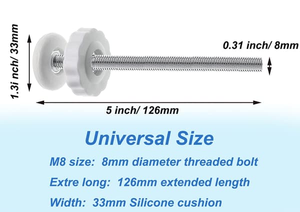 4 pakker 8MM Babygitter Reservedele, Gevindspindelstangsæt