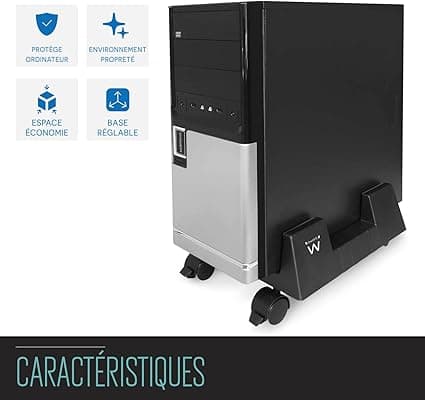 1pc Laptop Case Stand - 4 hjul, justerbar (svart)
