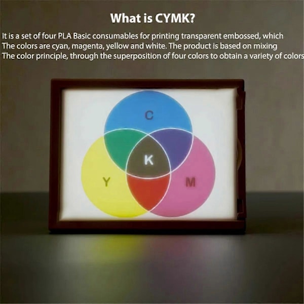 För Litofan LED-panel CMYK LED-bakgrundsbelysning PLA Basic CMYK Litofan-paket 3D-tryck Litopha