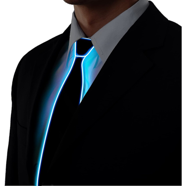 LED-slips för män med sladd, 3 lägen upplyst slips för fest (isblå) Ice Blue