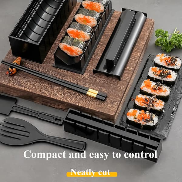 Sushi-set, 10 delar Sushi Maker Set, Sushi-formar med Sushi-risformar, Sushi Maker Roller Set, Sushi-set för nybörjare, DIY hemma