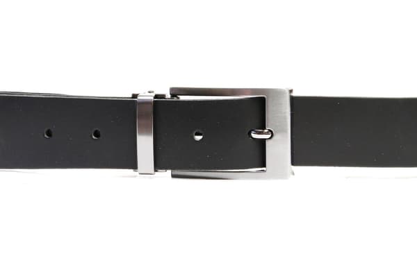 Sort læderbælte XXL Sort Black 140 CM (midjemått)