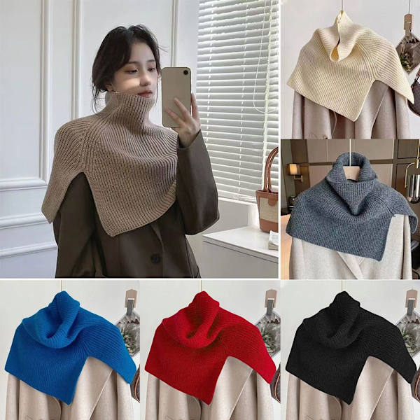 Stickad Scarf Neck Wrap Sjal GRÅ grey