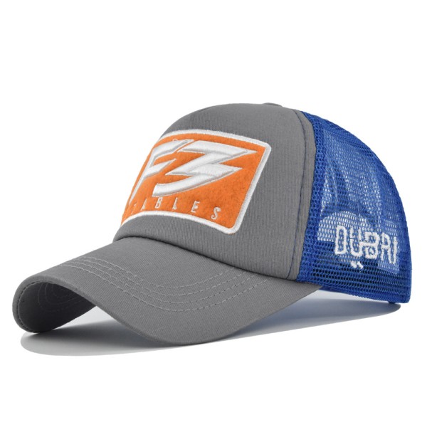 Broderi Mesh Cap F3 Broderi Baseball Cap Tredimensionell broderi Peaked Cap Utomhus Solhatt Färgmatchande Mesh Cap Partihandel Cm6024Gray Adjustable