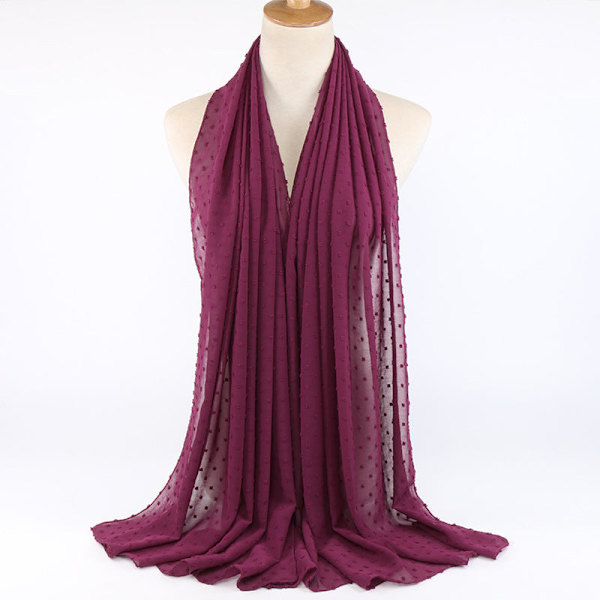 Scarfsjal för kvinnor 2022 Scarf flockande tjock chiffong Purple rose red