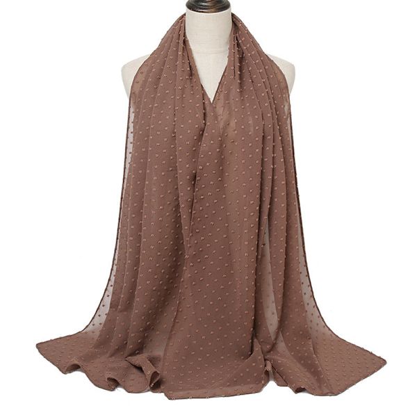 Scarfsjal för kvinnor 2022 Scarf flockande tjock chiffong Khaki