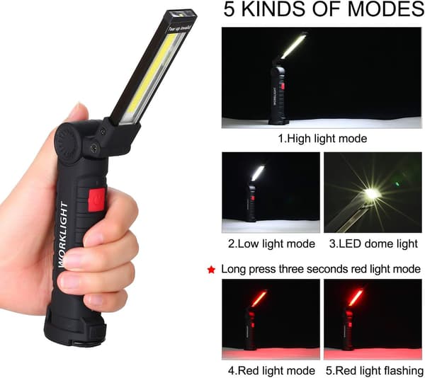 LED USB Ladattava Taskulamppu, 2kpl Kirkkaat Taskulamput Työvalo