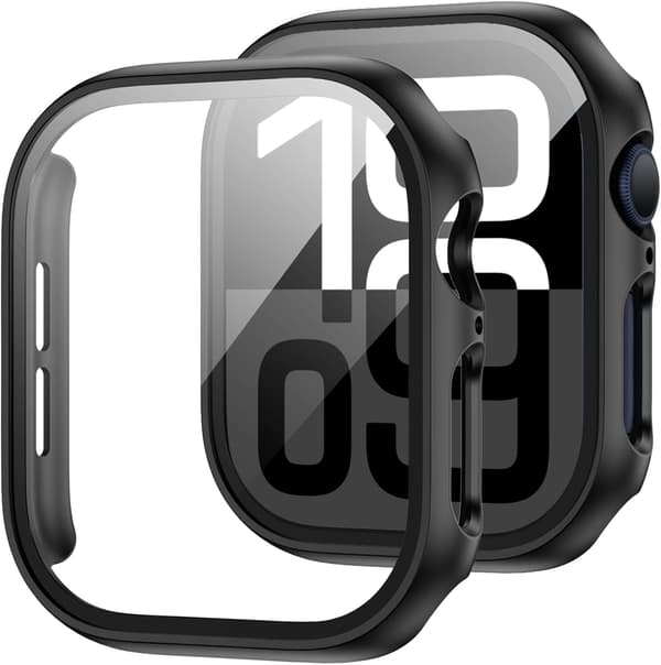 2-pak skærmbeskytter til Apple Watch Series 11/10 46mm, sort