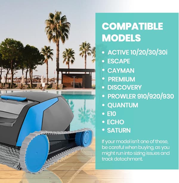 2-pack ersättningsgrå spår för Maytronics Dolphin robotpoolrengörare med artikelnummer 9983152-R2 Dolphin-delar