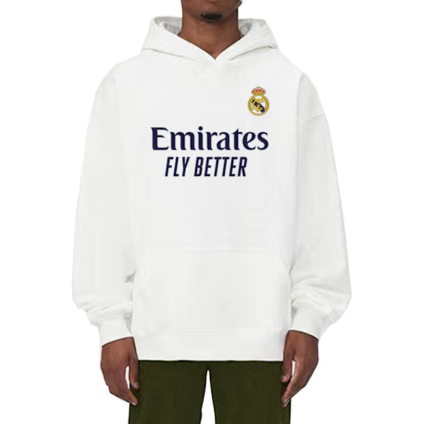 Fotboll Sport Real Madrid Mbappe Hoodie Hoodie Herr Höst Ungdom Trendigt Märke Lös Axel Långärmad Topp Light gray XXXL