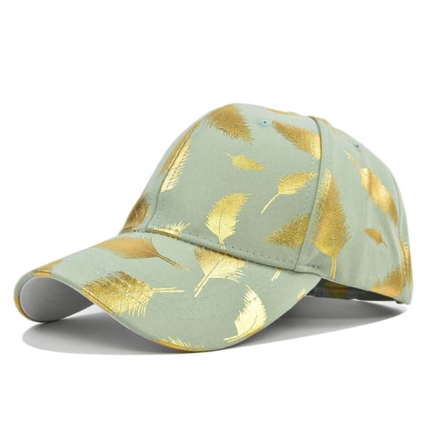 Golden Leaf printed cap koreansk stil bronzing cap Student Peaked Cap Dome Solhatt Partihandel Cp8331Black Adjustable