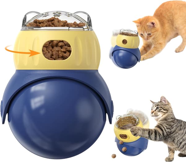 Intelligent Kattelegetøj - Justerbar Snackdispenser til Indendørs Katte - Mental Stimulation Mod Kedsomhed - Sikkert Træningslegetøj - Gave til Katte