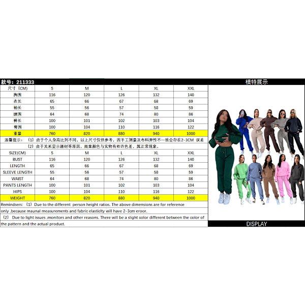 2024 Höst/Vinter Ny Europeisk och Amerikansk Enfärgad Långärmad Hoodie med Sammet, Dammode Casual Byxor Set blackish green XL