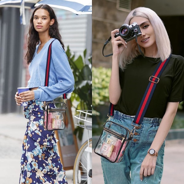 Genomskinlig Crossbody-väska godkänd, justerbar axelrem Color6