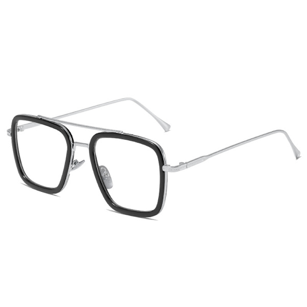Iron Man Solglasögon Modeglasögon för män Spiderman solglasögon med fyrkantig ram Silver frame light grey