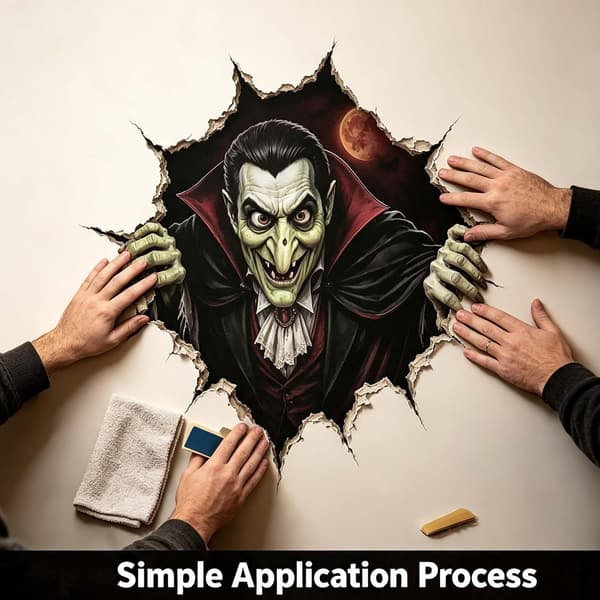 Halloween Innbrudd 3D Veggdekor, Halloween Knust 3D Veggdekor Spøkelsesinvasjon Ghost