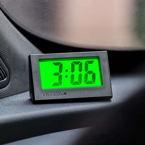 Digital klocka, högtemperaturbeständig, lysande skrivbordsklocka, lämplig för SUV, fordon, kök, sovrum, vardagsrum White