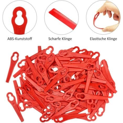 100-pak plastikudskiftningsklinger, tilbehør til trimmere, plastikudskiftningsklinger til batteridrevne trimmere...