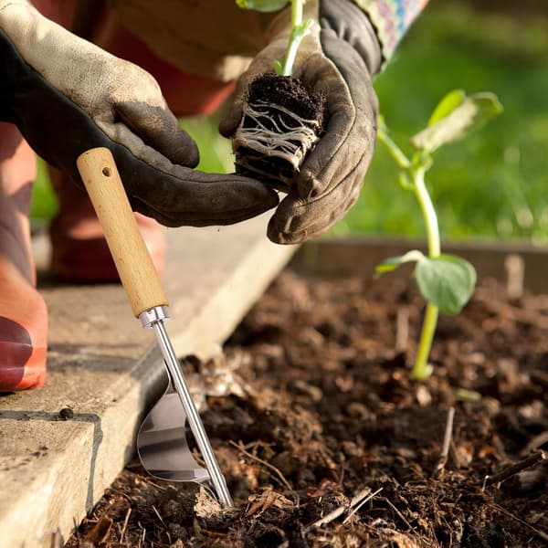 Trädgårdshandspade, trädgårdsspade för plantering, liten handhållen trädgårdsspade för grävning, omplantering och utomhusträdgårdsarbete