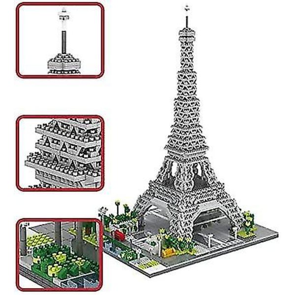 Bygga Eiffeltornet Miniatyrblock Set, 3369 bitar Miniatyrblock 3d pusselleksaker, presenter för vuxna och barn