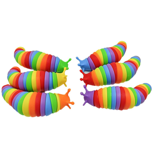 Caterpillar Fidget Toy Ångest Relief Slug Fidget Toys Rainbow colors