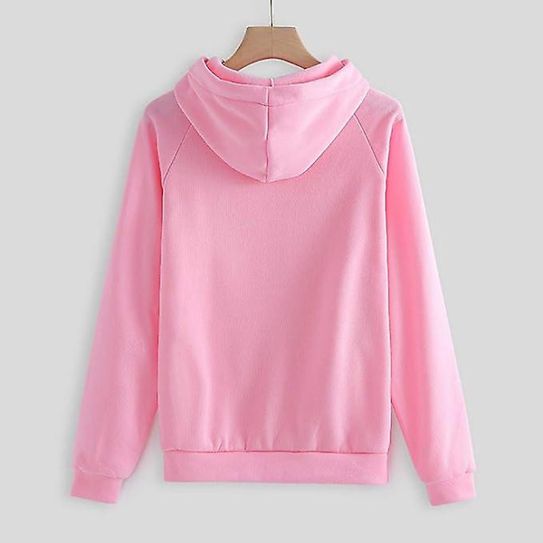 Mode Loungeset för kvinnor Modekläder 2-delad sweatsuit Långärmad tröja Långbyxor Pink 2XL