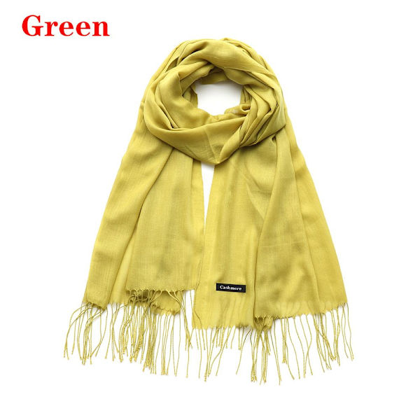 Cashmere Scarf Long Wrap Sjal GRÖN