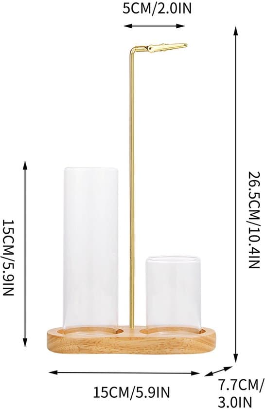 Røgelsesholder - Massivt træ - Inkluderer glasholder Aromadiffuser Til røgelsespinde Inkluderer askebakke Moderne stil Velegnet til et skrivebord Naturfarve
