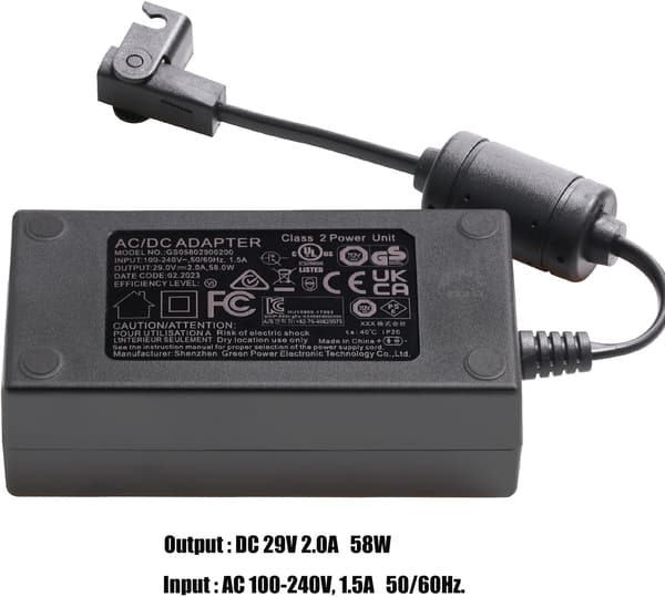 Universal strømadapter til elektriske hvilestole (AC/DC, 100-240V), 29V 2A strømtransformator (2-bens stik), udskiftningsstrømkabel til elektrisk stik