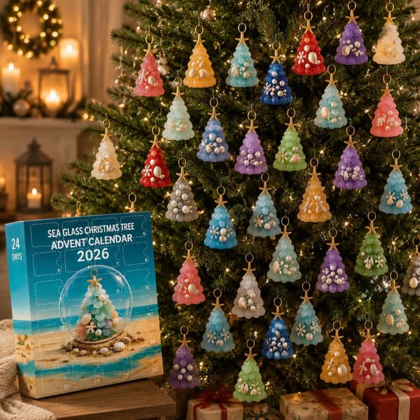 Sjøglass Julekalender 2026, 24 Dager Julepyntsett