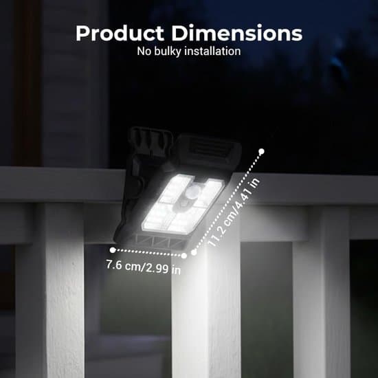 Clip-on lys - Sæt med 4 - Solarsensorlys - Bærbart - Udendørs LED-lys - Ideelt til camping Justerbart clip-on LED-lys til haver og garager