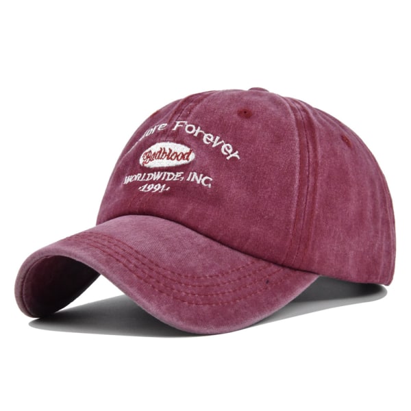 Retro liten brevbroderad cap Broderad Patch Peaked Cap Tvättad Distressed Sol Hat Cap Cb3905Blue Adjustable