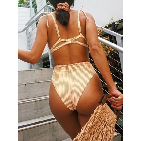 Sexig hög midja bälte Bikini Set Beach Baddräkt
