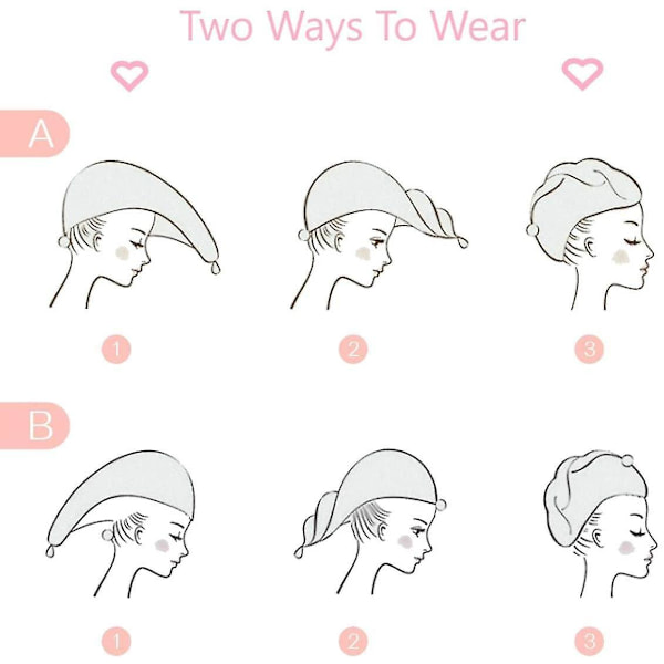 （3pcs）Turban handduk, hårtorkande handduk med knappabsorberande