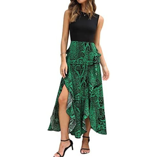 Kortärmade maxiklänningar för kvinnor dark green XL