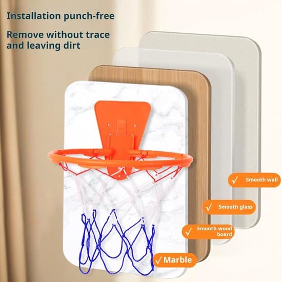 Minibasketkorg - Inomhusbasket - Barnlek - Tyst drift - 34 cm diameter - Orange