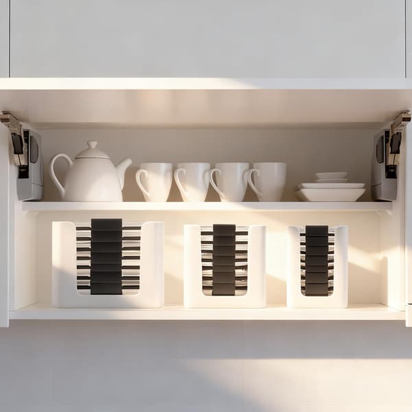 Lokkorganisering for Rubbermaid Brilliance, passer til 4,7 og 3,2 kopper, 1,3 kopper, 0,5 kopper B