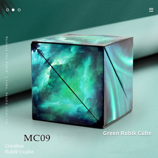 3D Magic Cube Shashibo Shape Shifting box Pusselleksaker present MC-08 Green