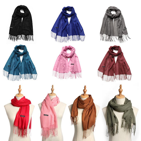 Cashmere Scarf Long Wrap Sjal MÖRKGRÅ