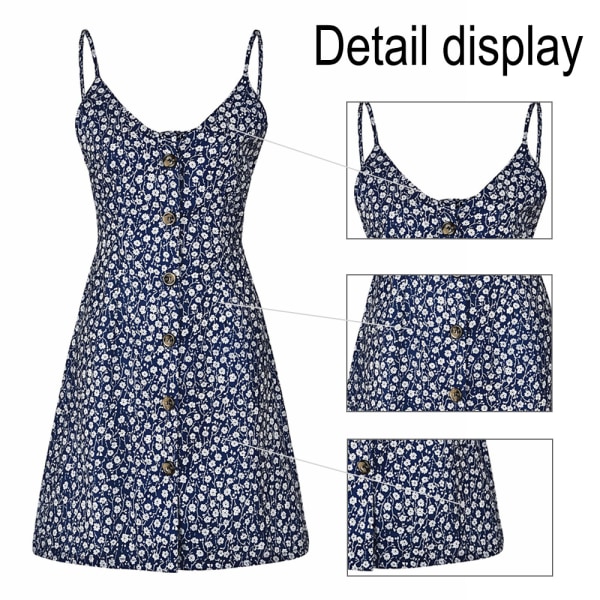 Dam sommar Casual Polka Dot Flowy midiklänningar 2 L